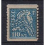 Stamps Sweden SG144 1921 Gustav Vasa 110 blue UM cat £300