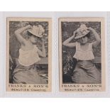 Cigarette cards, Franks & Sons, Beauties, two type cards, ref H173, pictures nos 22 & 23 (gd) (2)