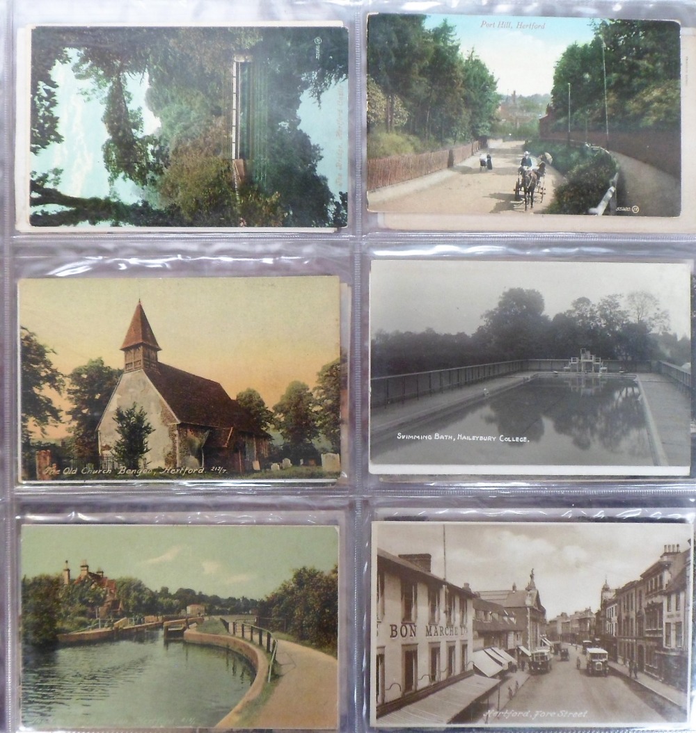 Postcards, a good collection of approx. 195 cards of Hertfordshire with a few Cambridge mainly RP' - Image 3 of 4