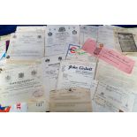 Vintage Ephemera, a collection of assorted vintage items to include WW2 dance tickets aboard the