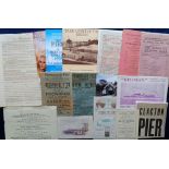 Ephemera, Seaside Piers 1890s onwards to include programmes, tickets, match box covers, greetings