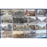Postcards, a collection of 40+ cards, mainly printed, a few RP's inc. Crediton Sports 1911, Dining