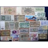 Bank Notes, 50 notes to include Bank of England, early Russian, German, East European etc. (gen