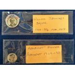 USA Pin Badges, William Jennings Bryan (ran 1896, 1900 and 1908) and Herbert Hoover (President