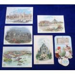 Trade cards, USA, Clark's Spool Cotton, Columbian Exposition 1893, 5 different premium size non-