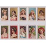 Cigarette cards, BAT, Beauties, Stippled background, (green net back) (set, 25 cards) (some