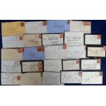 Stamps, collection of 23 x Victorian covers (some Mourning) with single Penny Reds and a few with