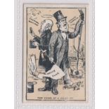 Cigarette card, Pritchard & Burton, Boe War Cartoons, type card, 'Two views of a Saint' (small scuff