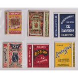 Cigarette packets, six packets (hulls only), various sizes, two Churchman's Gold Flake