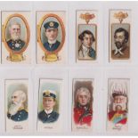 Cigarette cards, Player's, 8 cards, England's Naval Heroes (Descriptive, wide, 2 cards, Lt,