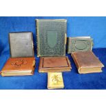 Victorian Photographs Albums, 7 albums of assorted size. 6 leather and one with leather spine and