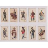 Cigarette cards, Wills, Soldiers of the World, 100 cards, various backs, some with p/c inset &