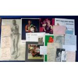 Autographs, Sport, miscellaneous selection of signed album pages, cards, signed photographs of
