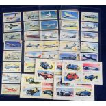 Trade cards, Shell (NZ), two sets, Racing Cars of the World (48 cards in uncut blocks of 4) &