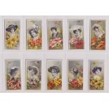 Cigarette cards, Taddy, Actresses with Flowers (set, 25 cards) (some with slight marks & foxing, gen