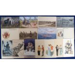 Postcards, Military, early 1900s onwards, Artist Signed, inc. War Bond, Patriotic, Gale & Polden set