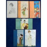 Postcards, Raphael Kirchner, SP overprint Advert (1907), TSN 235/8, Mikado IV, Geisha I and II,