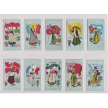 Cigarette cards, Rutter, Girls, Flags & Arms of Countries (set, 24 cards) (a few with slight