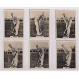 Cigarette cards, Phillips, Cricketers, LF (13/25) nos 1c, 8c, 10c, 11c, 12c, 13c, 14c, 15c,90c,