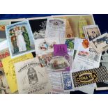 Ephemera Food, vintage items to include labels, trade cards, receipts, engravings, 'O-T' booklet and