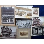 Photographs, 8 late 19th/early 20thC photographs of shop fronts, one identified as Chart Sutton,