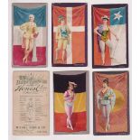 Cigarette cards, USA, 19 cards from various series inc. Duke's Flags & Costumes 'X' size (8),