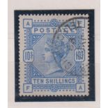 Stamps GB QV 10/- ultramarine fine used SG183 cat £525