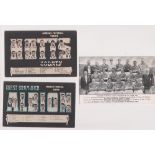 Football postcards, three printed postcards, two from the Famous Football Teams Series, Notts County