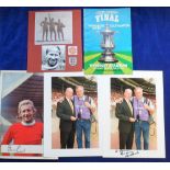 Football autographs, small selection of signed items, Denis Law Testimonial programme for game v