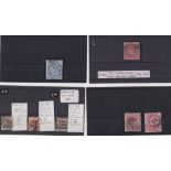 Stamps, GB QV 5s red SG180, GB QV 5s SG127 5s Red plate 1; GB QV 5s rose plate 1; GB QV 10s