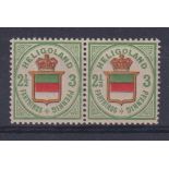 Stamps Heligoland 1877 2 1/2F /3F horizontal pair UM in superb condition cat £500