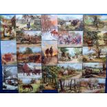 Postcards, a good selection of approx. 98 rural and coaching cards illustrated by Harry Payne,