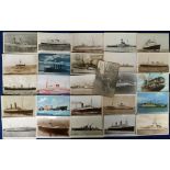 Postcards, a transport collection of approx. 60 cards, mostly Shipping (40+), Rail (12), Aviation (