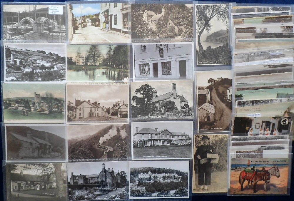 Postcards, a collection of approx. 100 cards of Devon, with RP's of Ilfracombe (blessing the - Image 3 of 3