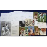 Autographs, Cricket, selection of signed cards (30) and signed photographs (11) of various sizes