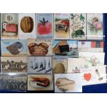 Postcards, a collection of approx. 20 Novelty cards inc. shapes (2), pull-outs, rotating wheel,