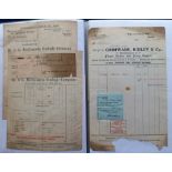 Billheads and Receipts, approx. 110 receipts circa 1900-1930 contained in a sleeved album to include
