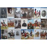 Postcards, Military, a collection of approx. 60 cards inc. RP's , artist-drawn, patriotic, soldiers,