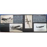 Postcards, an album containing 28 RP's of 1930/40's aircraft with 8 well-annotated inc.