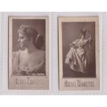 Cigarette cards, Ogden's, Actresses, Woodburytype, two cards, Miss Cunning & one without caption,