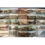Postcards, a collection of approx. 60 cards, mostly printed, inc. street scenes, markets, canals etc