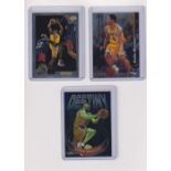 Trade cards, Basketball, Topps, Kobe Bryant, three scarce chrome cards, nos 68, 175 & D5 (vg) (3)
