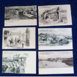Trade cards, Liebig, Postcards, Views of Fray Bentos (Italian), ref D5 (set, 6 cards) (all unused,
