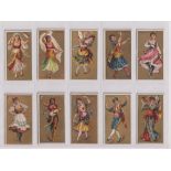 Cigarette cards, USA, Kinney, National Dances (White border) (set, 50 cards) (some slight age toning