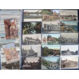 Postcards, UK views, a collection of approx. 210 cards all in sleeves, RP's & printed, various