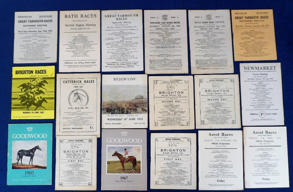 Horse Racing, Racecards, a collection of approx. 120 Flat Racing cards, all 1950's/60's, many - Image 6 of 8