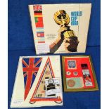 Football, World Cup 1966, selection, two different pennants, 'World Cup England 1966' & 'England