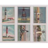 Cigarette cards, USA, ATC, Light House Series, 'L' size (set, 50 cards) (1 with slight back