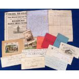 Ephemera, Hop Picking and Agriculture, 1819 to 1962 to include tally cards, billhead, charge