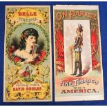 Tobacco advertising, USA, two box labels, one for David Dunlop illustrated with beauty